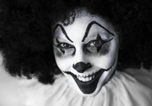 black-and-white-close-up-clown-39242